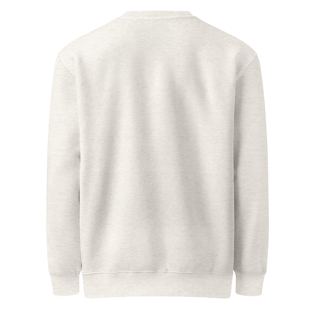 Sky Crewneck in oatmeal heather, back view