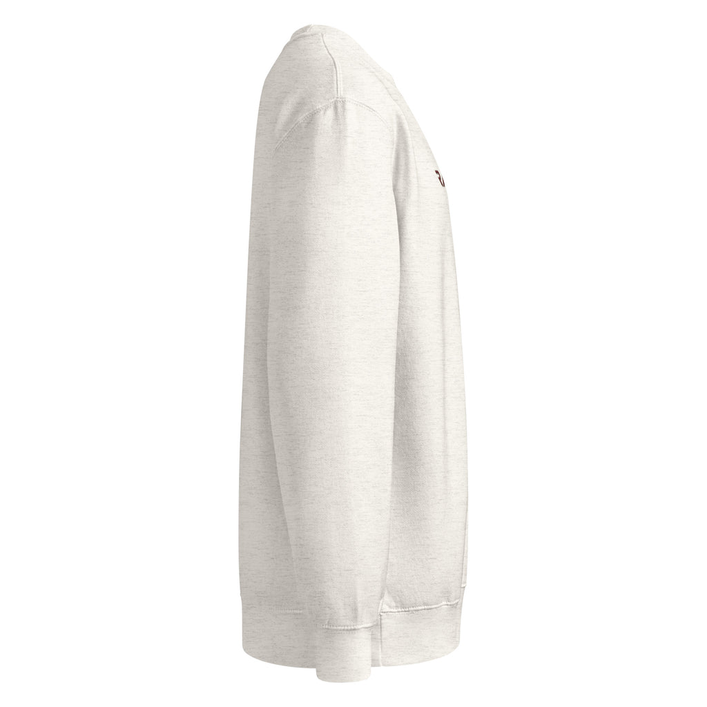 Sky Crewneck in oatmeal heather, right side view